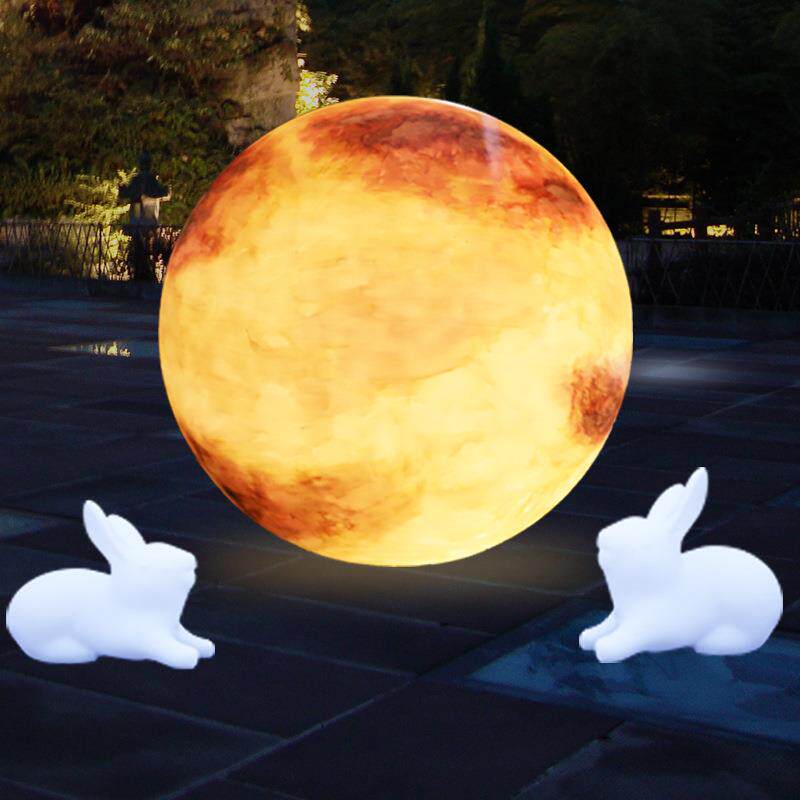 户外发光月球星球灯LED圆球灯景观装饰庭院草坪灯球形灯创意夜灯