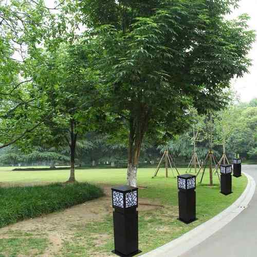 户外LED草坪灯太阳能景观灯铁艺庭院小区道路LED方形太阳能铁艺灯