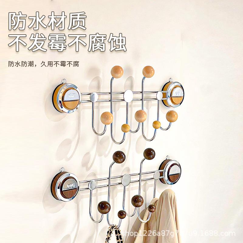 吸盘后挂钩免打衣服强力645门承重孔入户门收纳架卧室墙壁置物挂