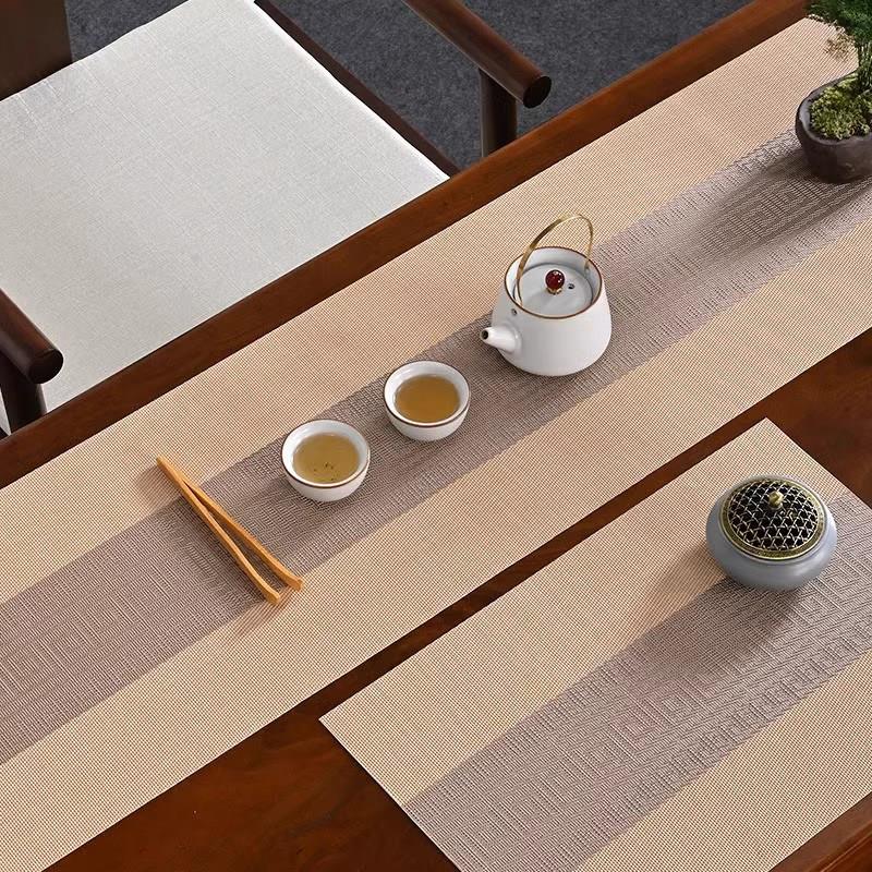 新中式桌旗茶几桌布禅意茶席防水轻奢高端茶垫餐桌茶台旗布长条布