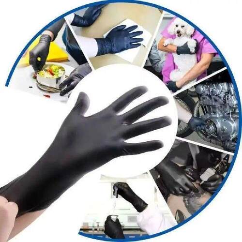 100 Pcs High Quality Black Disposable Gloves S/M/L/XL