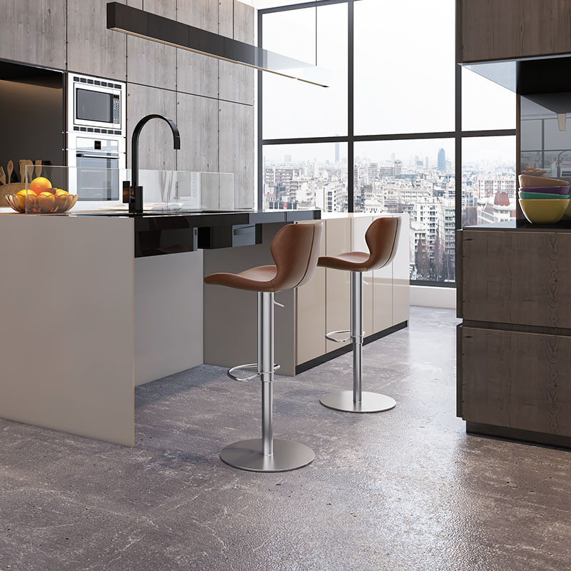 HEDUEN现代轻奢吧台椅高椅子家用酒吧岛台可旋转升降高脚吧椅H730