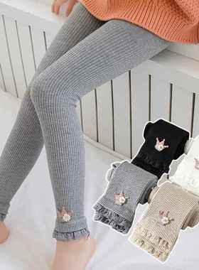 英国Next Kiss女童打底裤春季纯棉新款外穿儿童宝宝弹力修身裤子