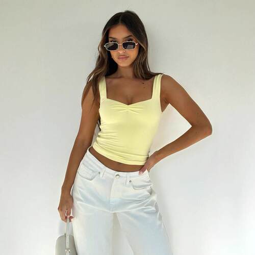 Womens Solid Color Tank Top Elegant Fashion Casual