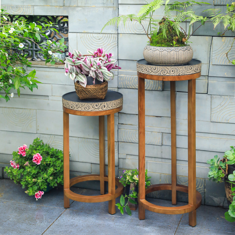 汉韵堂庭院户外实木花架园艺置物架盆栽展示架花架子木架摆件底座