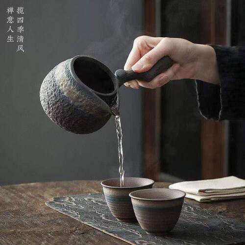 罐罐茶煮茶器烧茶壶陶瓷煮茶壶可明火电陶炉公道杯侧把壶耐高温