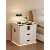 7002025新款 智能床室头简柜人体感应边灯实木约轻奢家用卧多功能