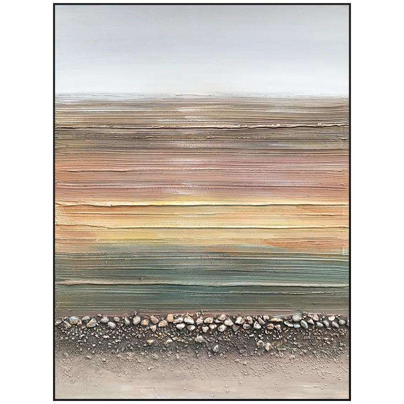 手绘油画客厅《遗落之海》玄关装饰画餐厅挂画手工抽象画简约现代