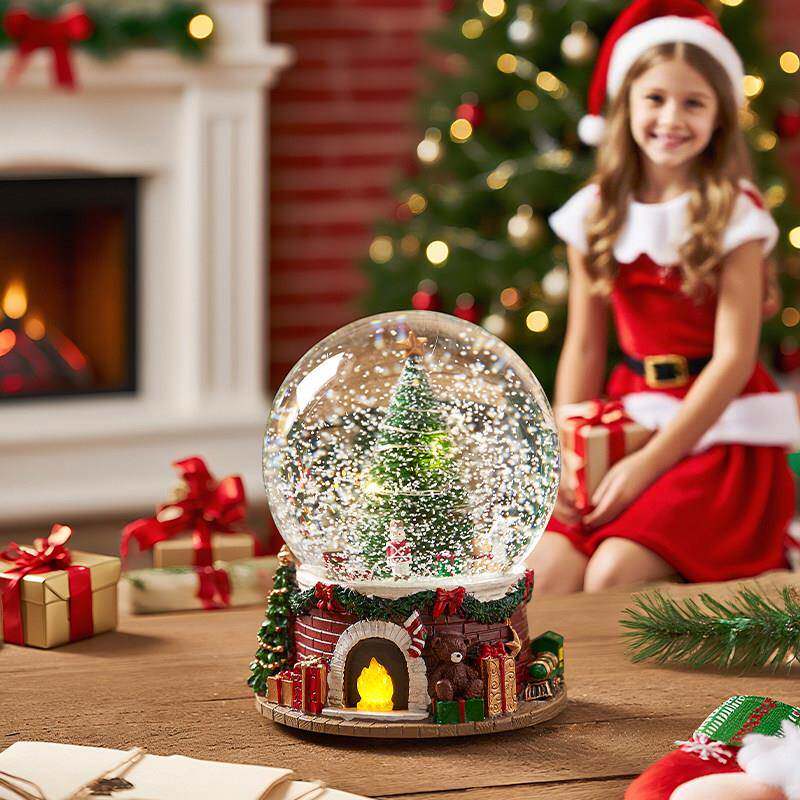 圣诞水晶球音乐盒旋转飘雪玻璃八音盒送公主儿童女友生日礼物女生