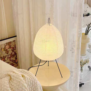 日式卧室床头台灯野口勇手工纸灯设计师民宿酒店氛围灯侘寂风桌灯