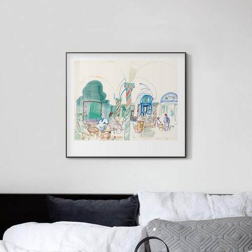 小众艺术画大师dufy线条水彩画客厅书房餐厅清新挂画风景装饰画