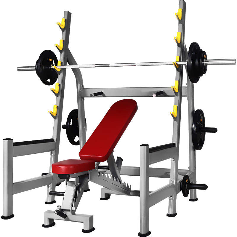 多功能半框式深蹲架商用举重床家用健身房卧推龙门架子杠铃架