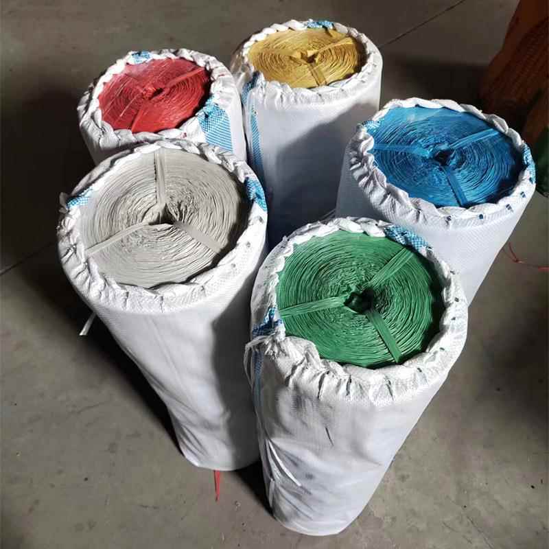 再生料25cm色捆扎绳大盘打包捆绑绳.口扎回料塑料绳撕174裂膜彩带