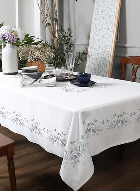 正品Ekelu布n布d北欧轻奢餐桌白色浅色欧方式全棉长形台茶几盖布