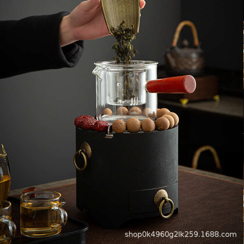 亿唐围炉煮茶家用铸铁炭炉烧烤炉户外火盆网红烤火炉耐高温煮茶器