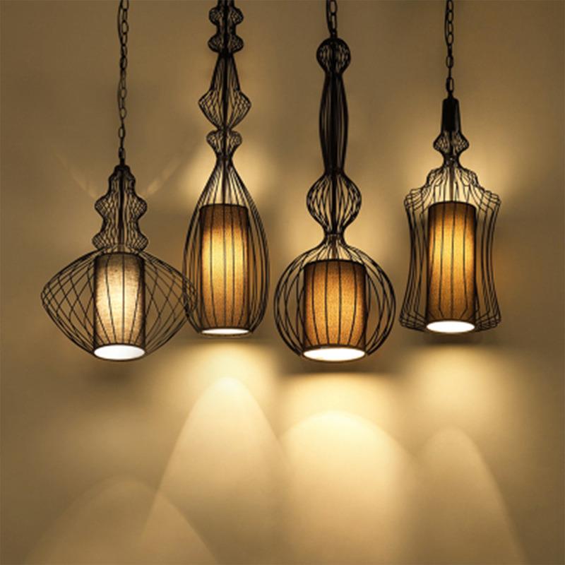 几何吊灯个性北欧简约铁艺复古服装店酒吧走廊过道铁艺吊灯