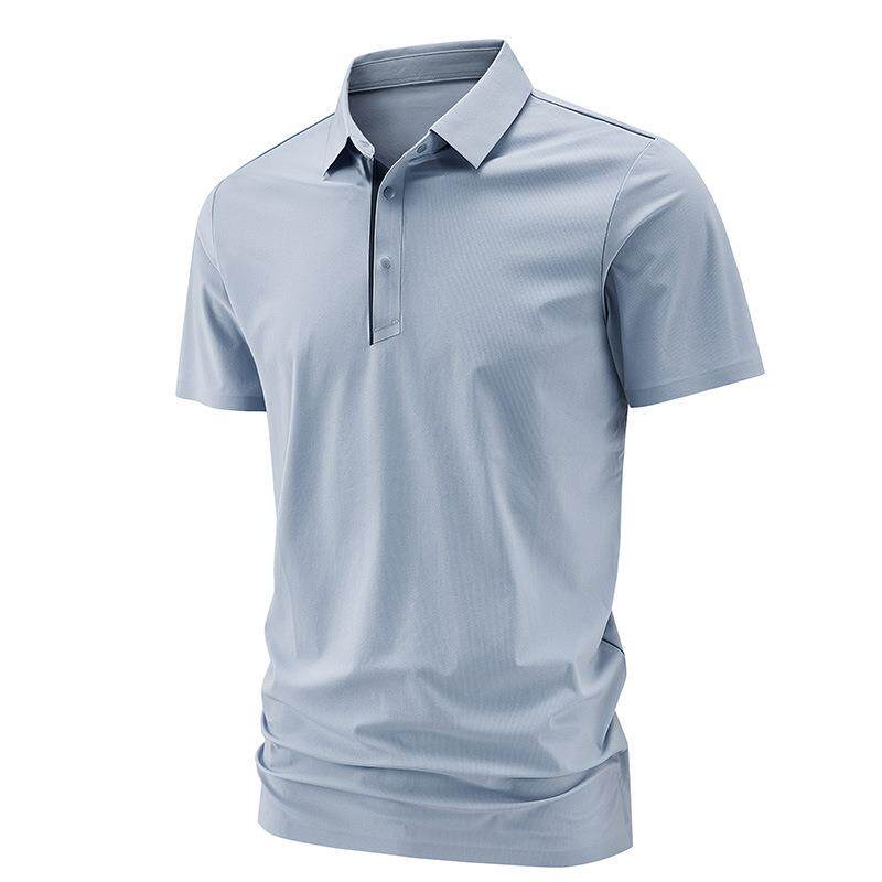 高端冰丝无痕polo衫男式2025夏季新款短袖男款中青年翻领t恤