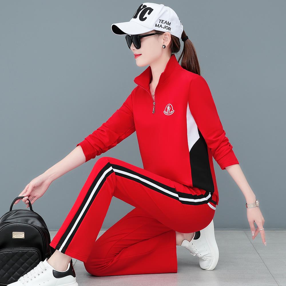 新款春秋新款广场舞服装杨丽萍跳舞佳木斯运动套装团队演出服微喇
