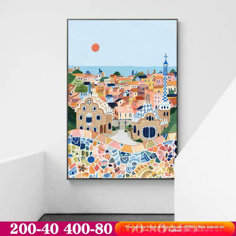 《旅行》多巴胺疗愈山水装饰画女生卧室房间挂画小清新餐厅壁画