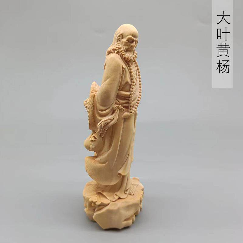 大叶黄杨木雕刻达摩款摆件摆饰 规格130×45×43手把件工艺厂家
