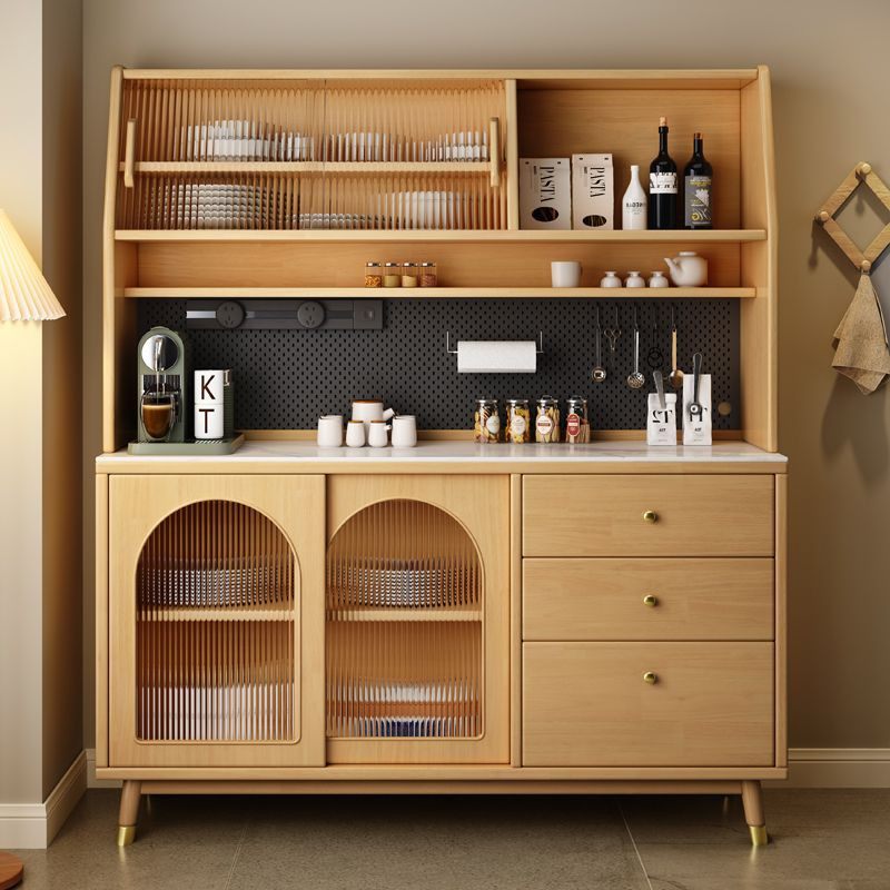 新中式实木餐边柜小户型岩板橱柜厨房收纳储物柜中古风茶水柜长桌,住宅家具,餐边柜,淘宝优惠券,粉丝福利购,淘宝优惠卷