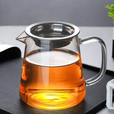 大、小公平杯玻璃高规格高硼硅耐热高温茶漏集成茶具茶分配器1000