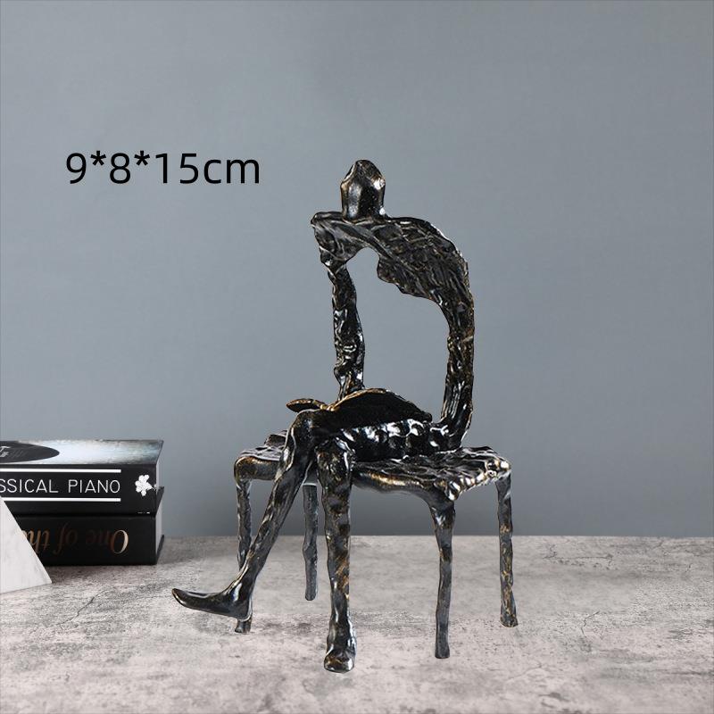 欧家创意几何合金人物雕塑摆件1177厅酒客柜玄关样式板间居装饰品