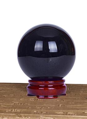 天然黑水晶球摆件家居客厅卧室书房办公室桌面工艺品水晶原石