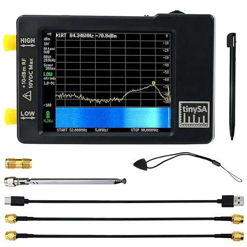 tinySAULTRA手持频谱分析仪4“数显触摸屏0.1MHz-350MHz HIGH跨境