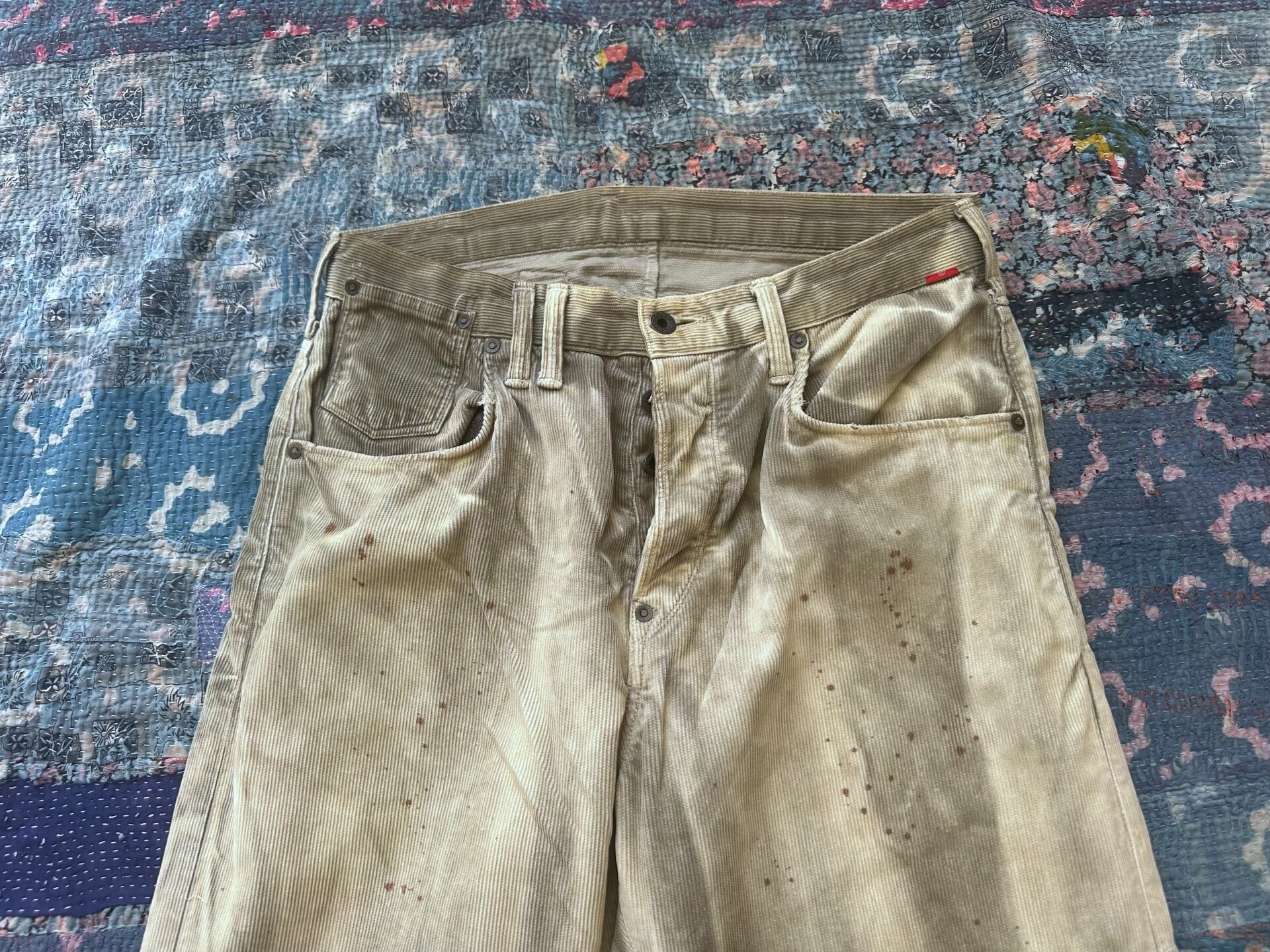 Anachronorm Corduroy Distressed Casual Pants — detail