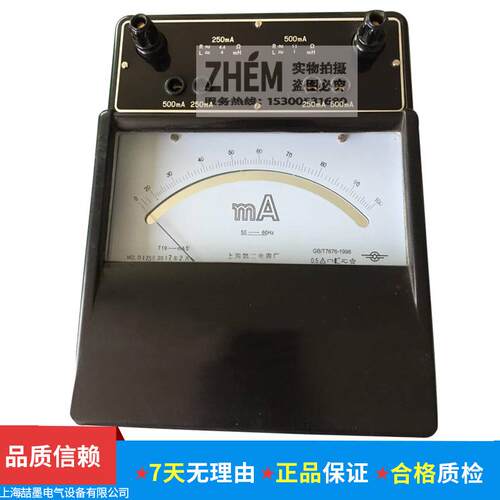 上海二表 T19-mA交直流毫安表0.5级0-50-100mA指针式电流表标准表