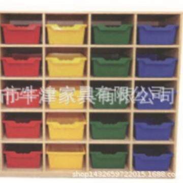 儿童书架落地实木柜幼儿园玩具收纳架多格学校收纳25格柜
