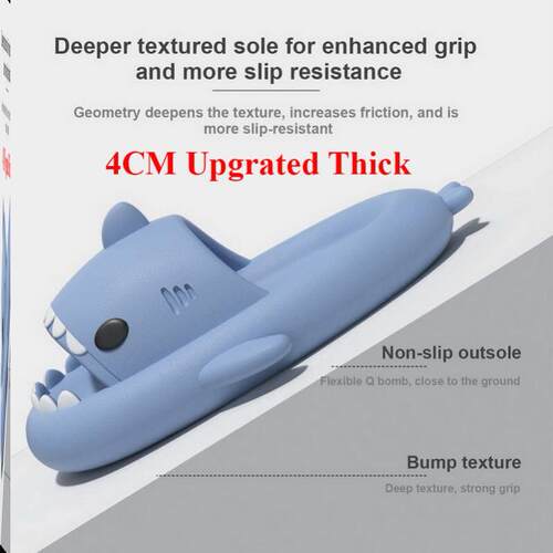 4CM Soft Man Women Shark Slippers Summer Beach Slides 拖鞋