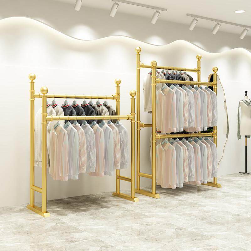 服装店展示架男女装童装店专用双层龙门货架双杠侧挂落地式挂衣架
