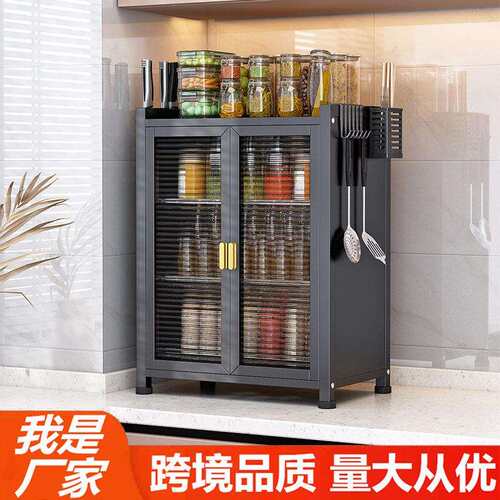 厨房碗柜带门防尘碗架台面碗筷收纳柜家用碗碟碗盘沥水架子