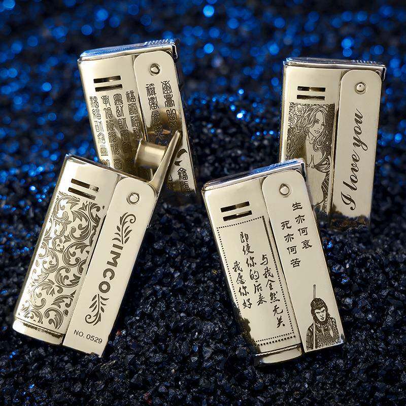 爱酷IMCO6800深雕黄铜煤油打火机雕刻防风纯铜创意个性老式砂轮