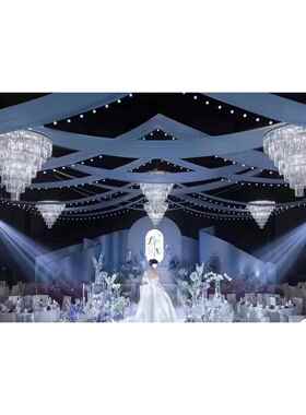 水晶吊灯婚庆灯台顶多层亚克力水晶IPQ吊挂件舞台串布置场景T创意