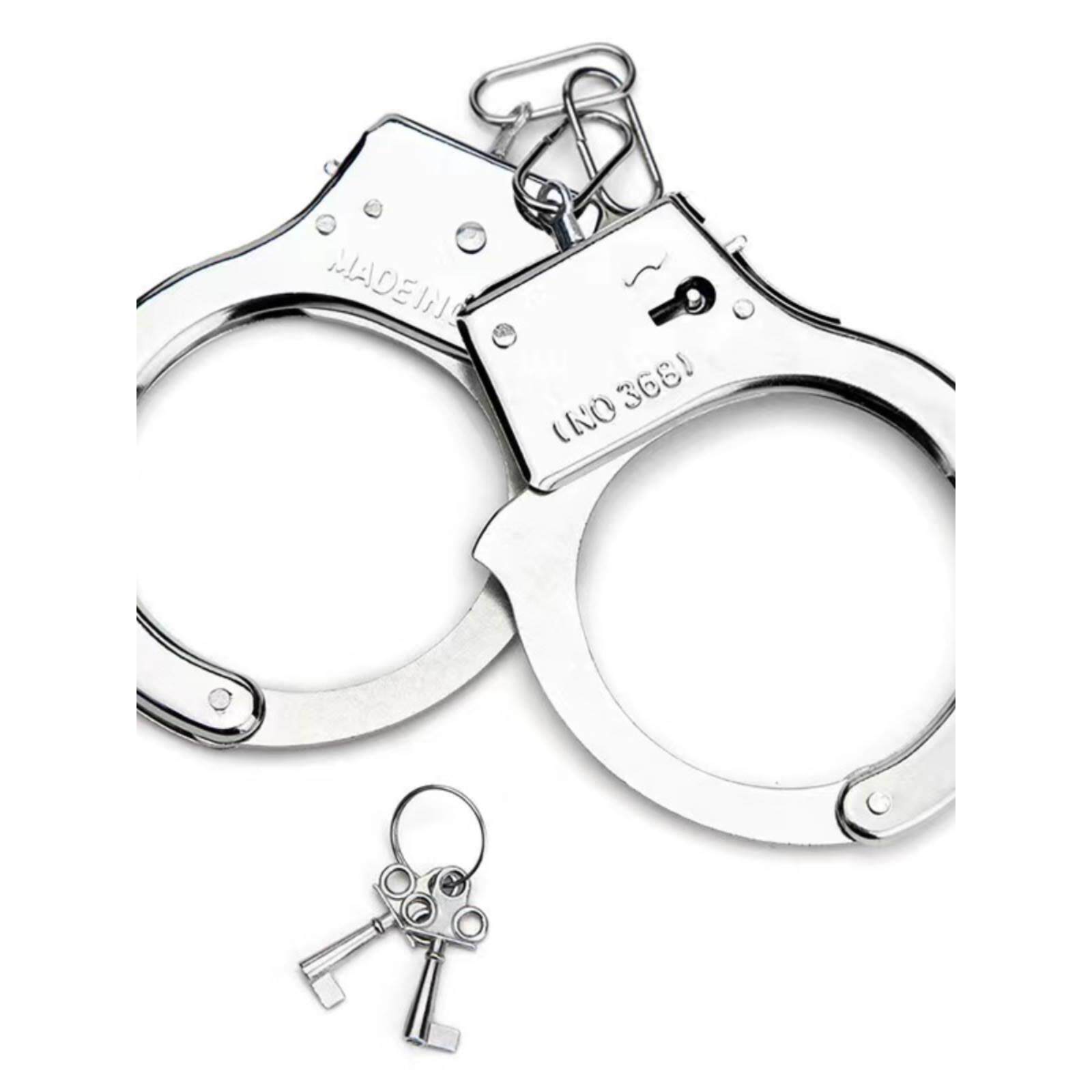 手铐不锈钢 加厚cospaly手扣酒吧派对道具手拷烤儿童银色玩具