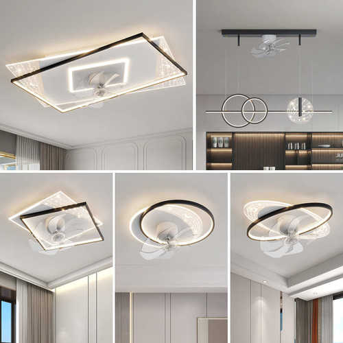 2025年新款客厅卧室餐厅吸顶风扇灯北欧轻奢满天星电风扇一体套餐