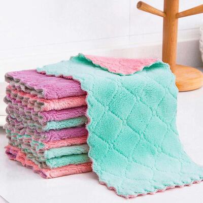 Kitchen Towels Dishcloths Coral Fleece Dish Towel Dish Rags