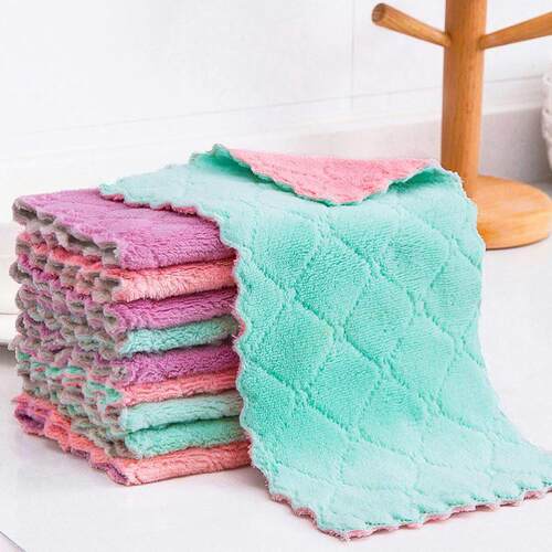 Kitchen Towels Dishcloths Coral Fleece Dish Towel Dish Rags