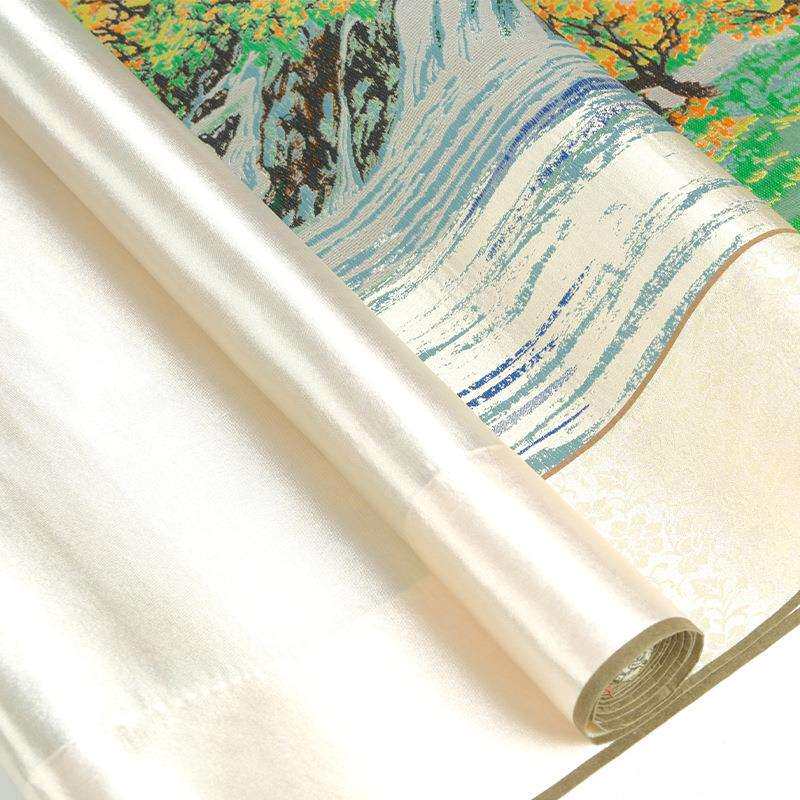 四川纪念品九寨沟风景手织古蜀锦：72-272厘米中古风装饰画