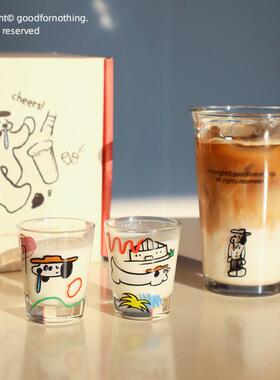 goodfornothing一无是处原创小狗玻璃杯礼盒套装小酒杯果汁饮料杯