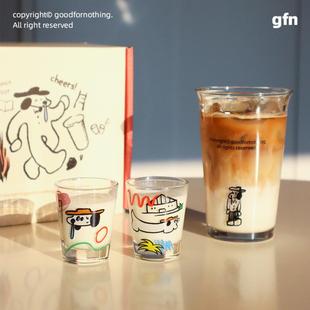 goodfornothing一无是处原创小狗玻璃杯礼盒套装小酒杯果汁饮料杯