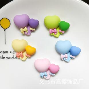 多彩爱心拼色气球 树脂配件diy奶油胶手机壳饰品 头饰冰箱贴材料