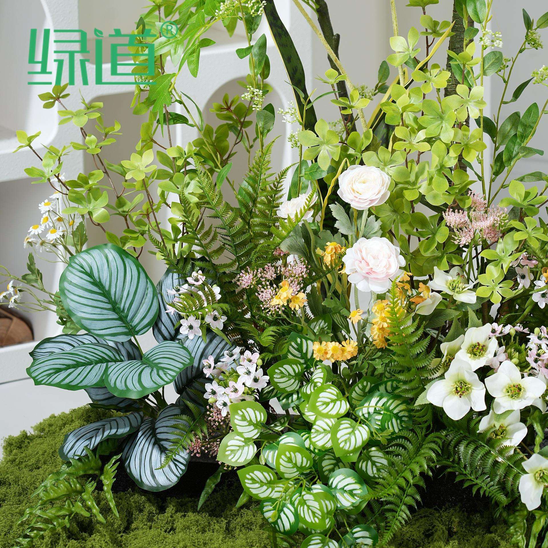 假花仿真植物花丛造景装饰摆件服装店橱窗餐厅花卉拍照区轻奢花草