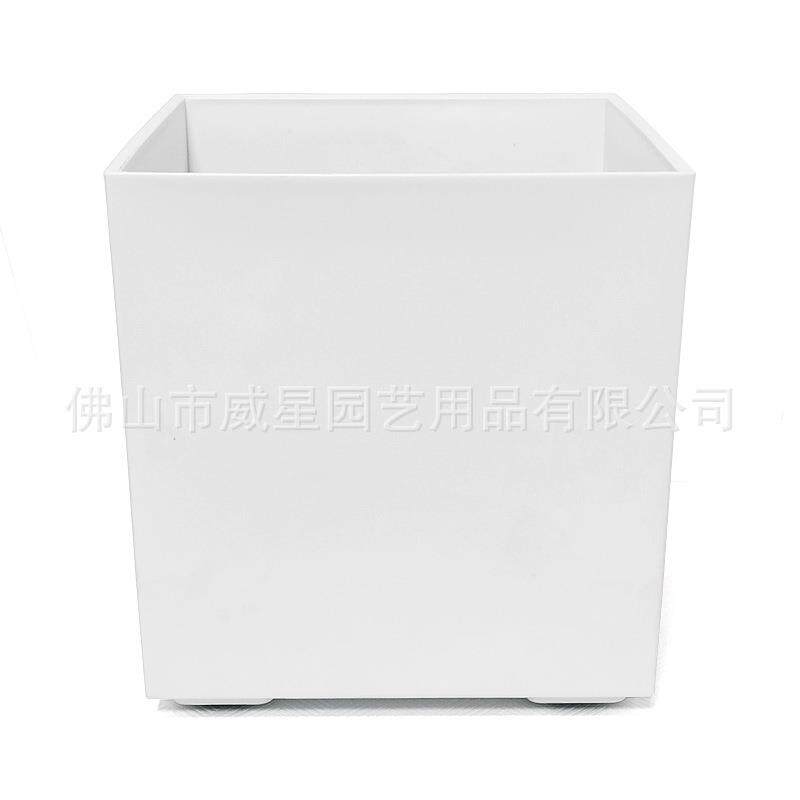 特大号塑料花盆正方形移动滑轮磨砂客厅盆栽树脂花盆