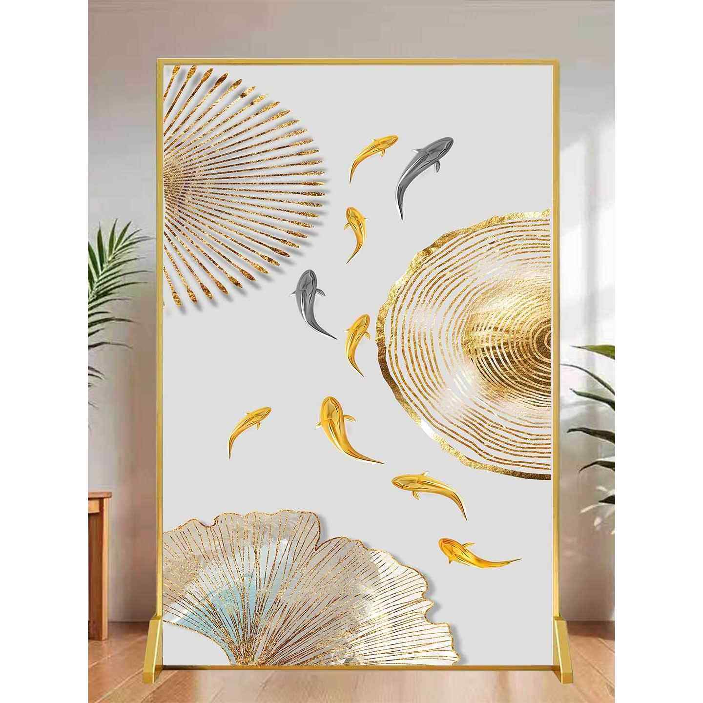 铝间摆合金屏风隔断办公室卧室客移厅玄关入户卫生件可985动座屏