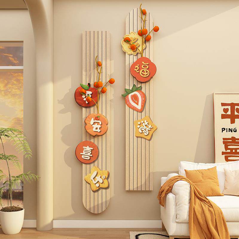 2025过新年适合客厅两边电视机大白背景墙的装饰品画氛围布置挂件