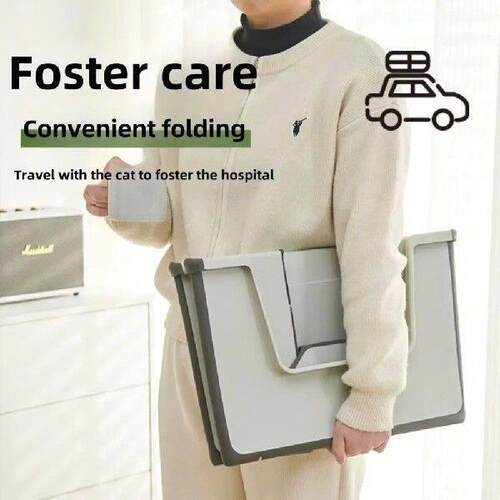 Large Capacity Foldable Cat Litter Box High Sides